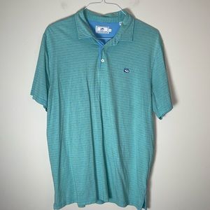 Southern Tide Blue Green Stripe XL Polo Shirt
